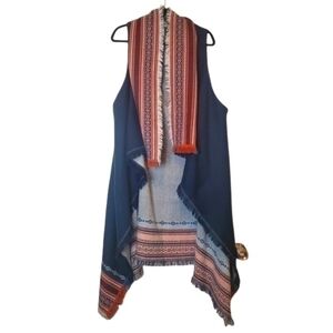 Marc New York by Andrew Marc Sleeveless Fringe Poncho